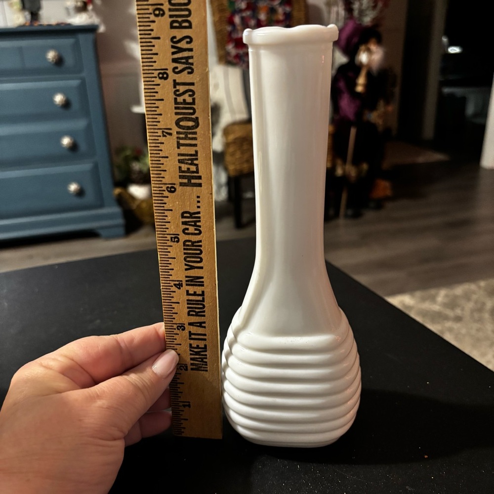 Vintage Milk Glass Bud White Vase